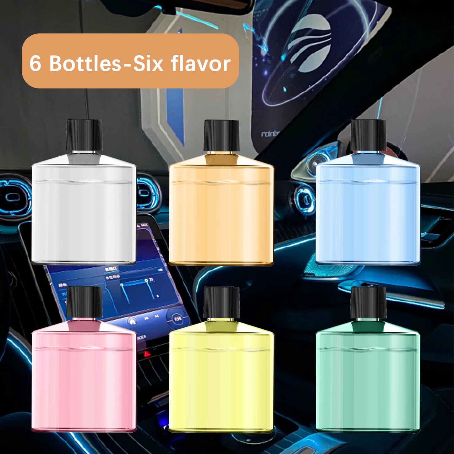 Smart Car Air Freshener Rechargeable Aroma Diffuser 5 Levels of Adjustable Intelligent Diffuser Pickup Light Starry Sky Summit