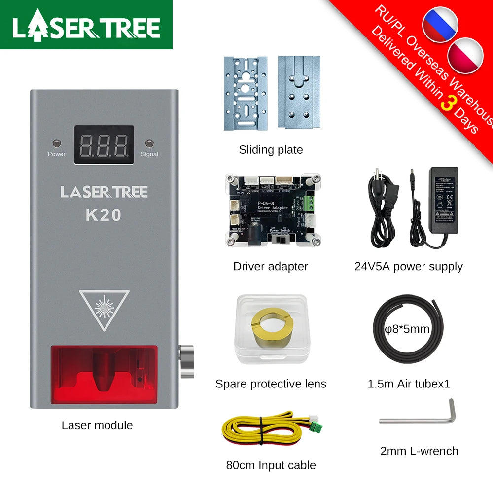 20W/10W/5W/4W Laser Head for CNC Engraver Wood Cutting DIY Laser Tools 450Nm TTL/ PWM Blue Light Laser Module