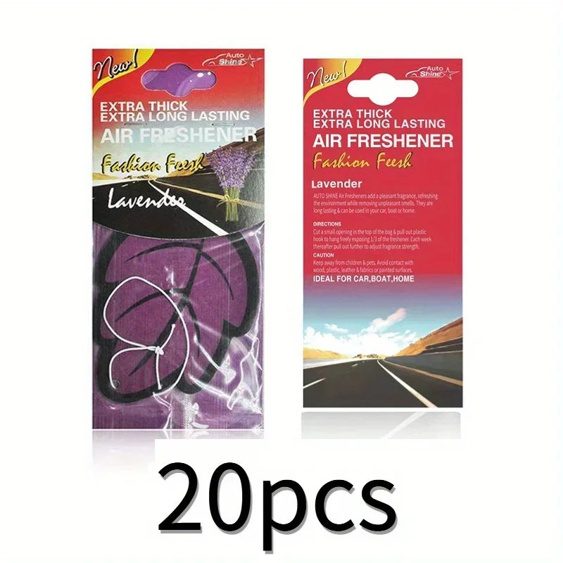 6-60Pcs Car Air Freshener Natural Scented Tea Paper Auto Hanging Vanilla Perfume Fragrance Leaf Shape Car Accessories Interior