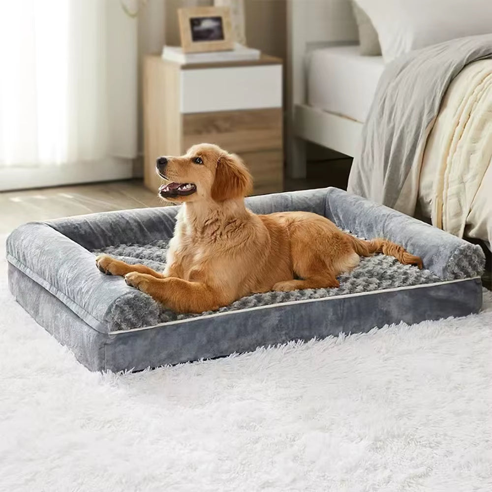 Luxury Dog Bed Memory Foam Mat Dog Accessories Waterproof All Season Universal Machine Washable Bed for Dog Bed Medium Size Dog