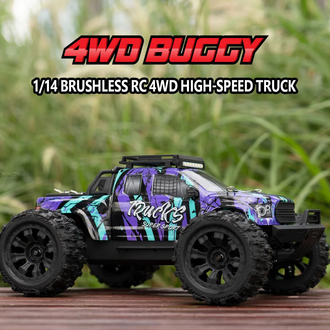 JIUSI PT14R MT14R 1/14 4WD RC Car 80Km/H Brushless 2.4G Remote Control Racing Car High Speed Off-Road RC Truck 3S 35C 2200Mah