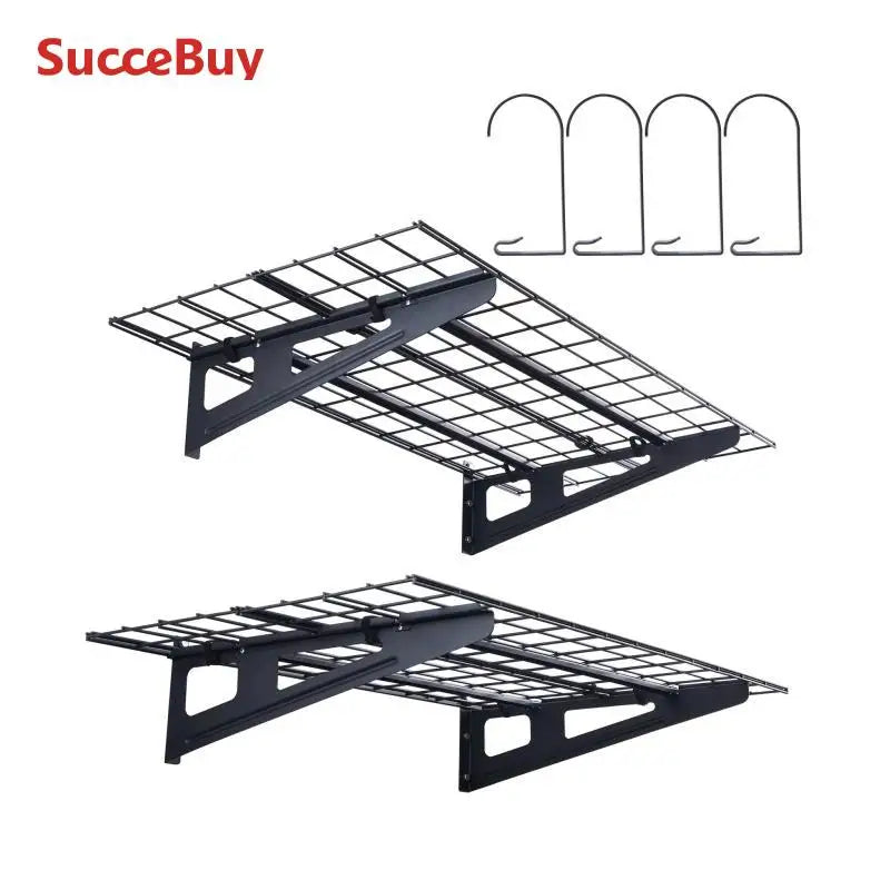 Succebuy 2 Layers Hand Power Tool Organizer Rack Garage Storage Shelving Wall Mounted Workshop Tool Shelf Heavy Duty Holder