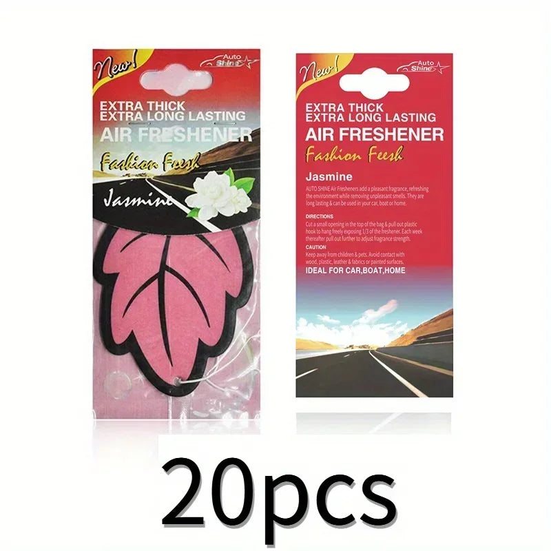 6-60Pcs Car Air Freshener Natural Scented Tea Paper Auto Hanging Vanilla Perfume Fragrance Leaf Shape Car Accessories Interior