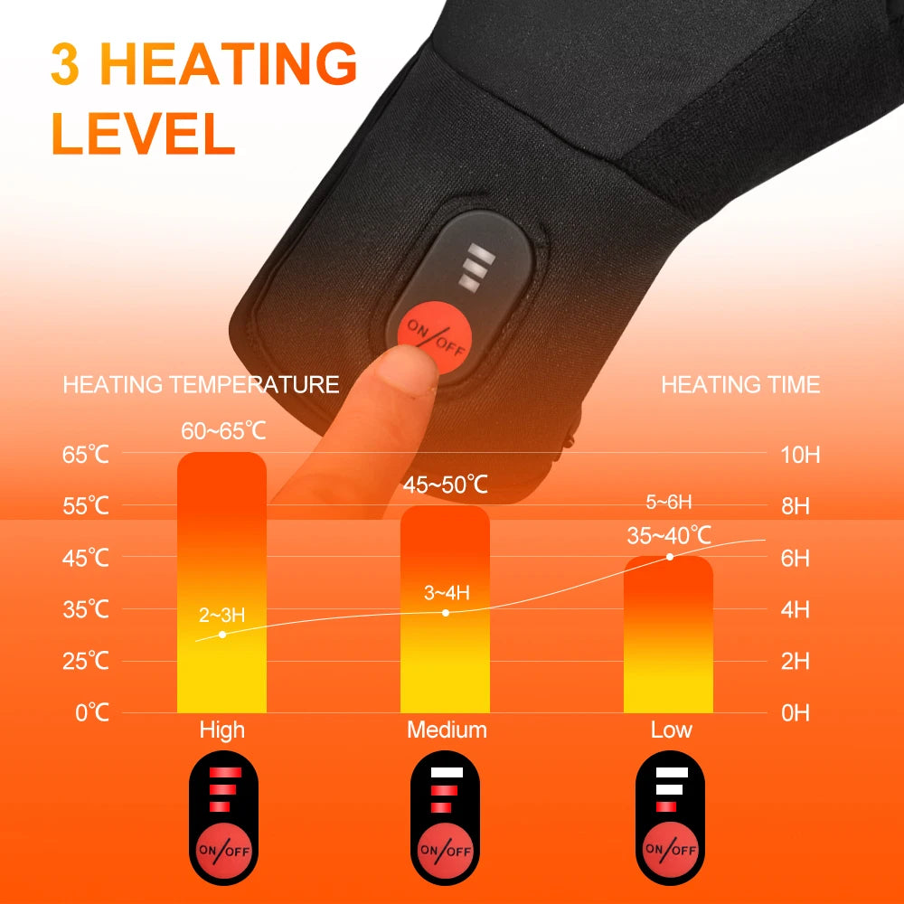 ed Gloves Electric Skiing Winter Warm Support Touch Screen Glove Men Women Snowboarding Thermal Skiing Liner Outdoor
