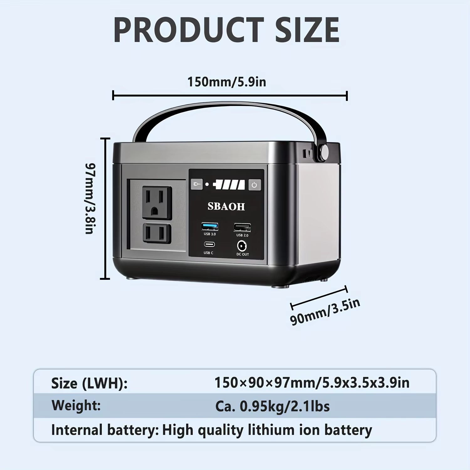 Portable Power Station P86,88.8Wh 3.7 V Lifepo4 Battery,With 120W (150W Peak) AC Outputs, Solar Generator for Travel and Camping