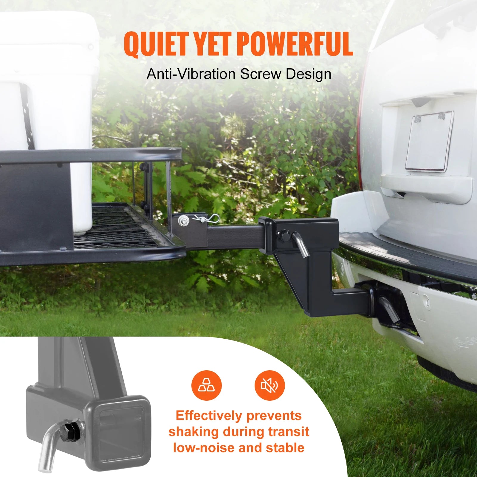 VEVOR Trailer Hitch Riser for 2" Receiver Extender Extension Adapter 4000 Lbs Max Towing Capacity Hitch Pins Included Black