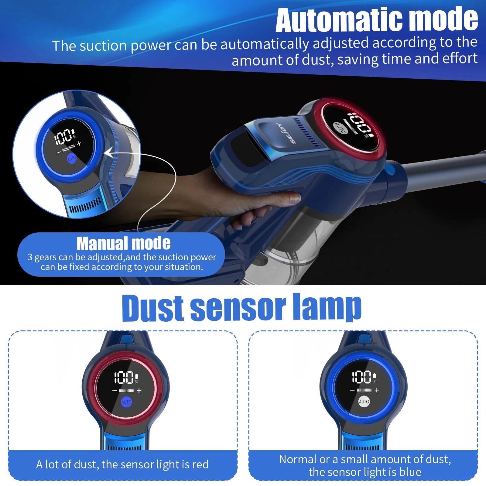 25Kpa Suction Power Handheld Cordless Wireless Vacuum Cleaner for Home Appliance 0.6L Dust Cup Removable Battery