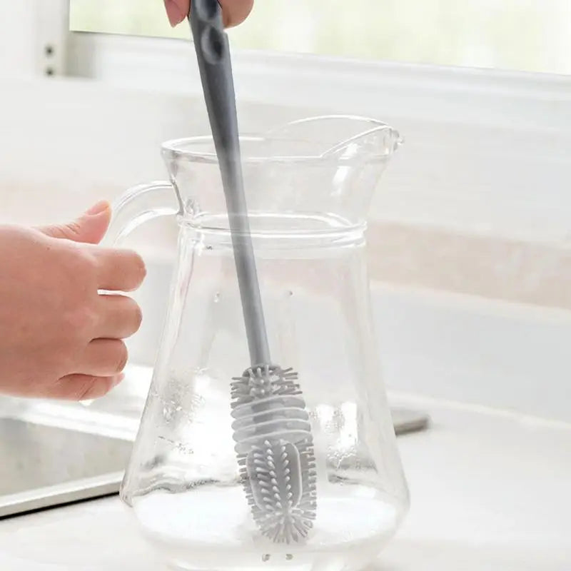 Silicone Bottle Brush Insulation Cup Washing No Deadend Long Handled Cleaning Brush Household Multifunctional Cleaning Tools
