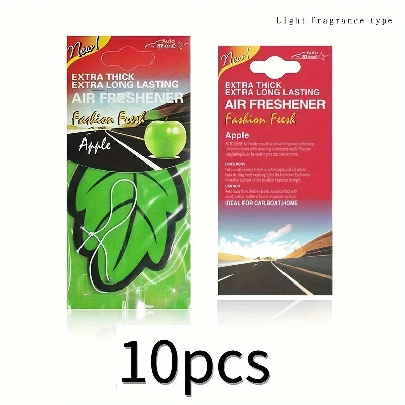 6-60Pcs Car Air Freshener Natural Scented Tea Paper Auto Hanging Vanilla Perfume Fragrance Leaf Shape Car Accessories Interior