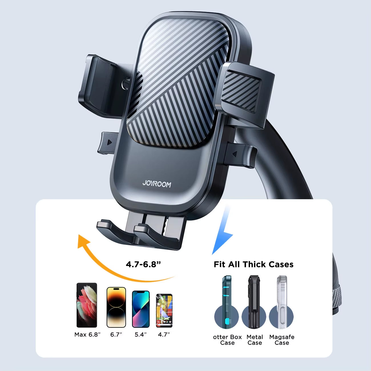 Joyroom Phone Holder Mount for Car Strong Suction Hands-Free  Cell Phone Mounts for Dashboard/Windshield 360° Rotation