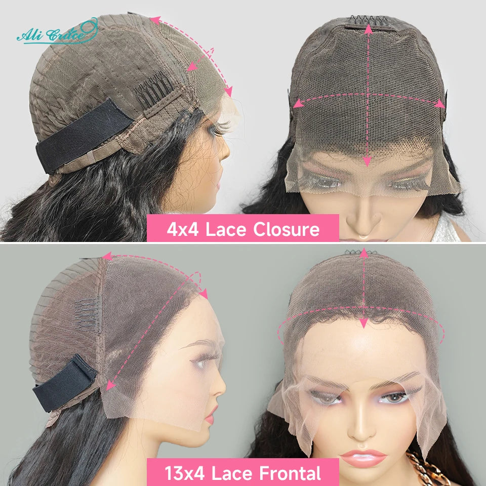 Hair Brazilian Kinky Curly Human Hair Wigs Pre-Plucked 13X4 Lace Frontal Wig Remy Hair Deep Curly 4X4 Lace Closure Wig