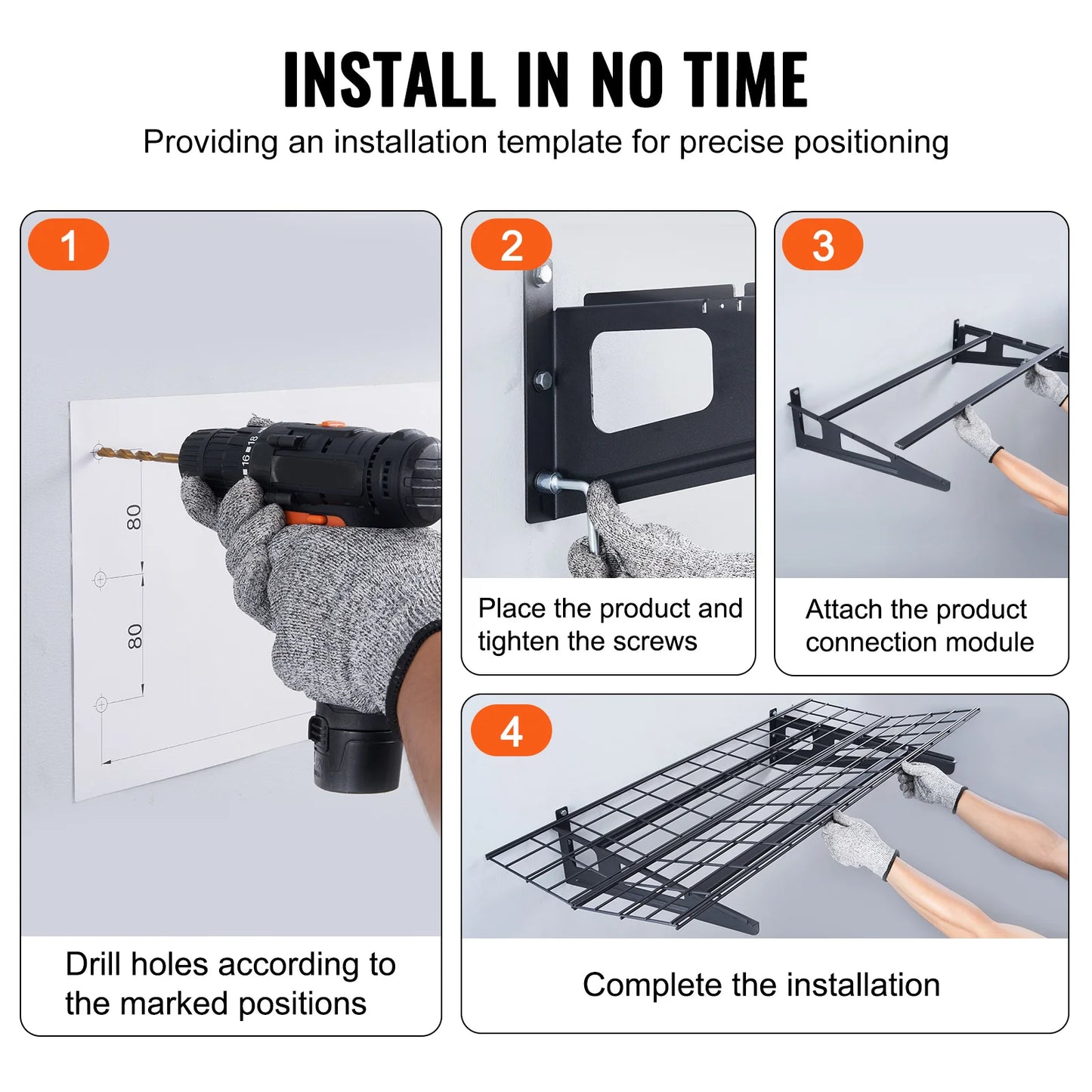 Succebuy 2 Layers Hand Power Tool Organizer Rack Garage Storage Shelving Wall Mounted Workshop Tool Shelf Heavy Duty Holder