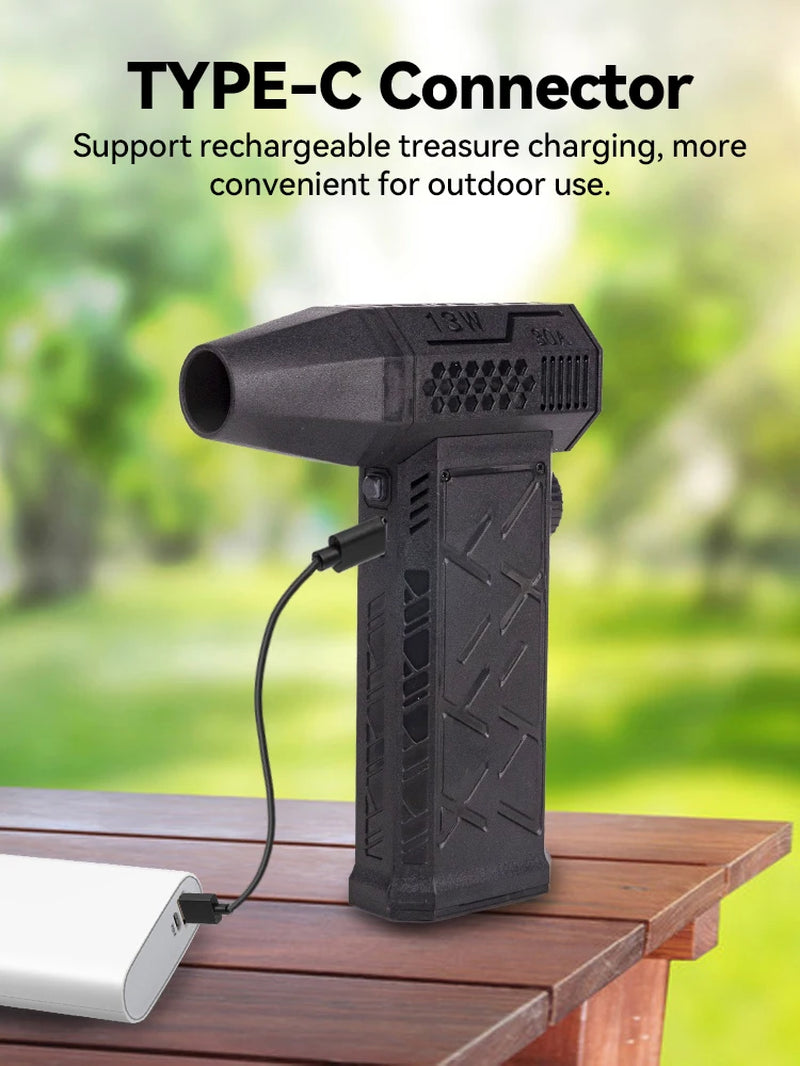 Mini Turbo Jet Fan 130000RPM Wind Speed 52M/S Brushless Motor Handheld Duct Fan High-Performance Cyclone Turbo Electric Blower