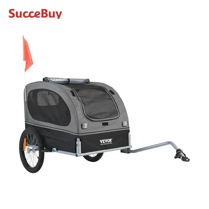88 Lbs Dog Bike Trailer Pet Cart Bicycle Carrier with Wheels Coupler Reflectors Flag Collapsible to Store for Dogs