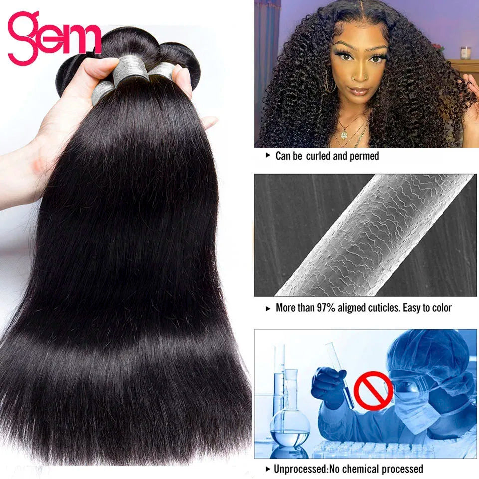 Peruvian 100% Human Hair Straight Bundles Weaving Weave for Black Women 3 4 Bundles Deal Natural 30 Inch Bundle Hair Extensions