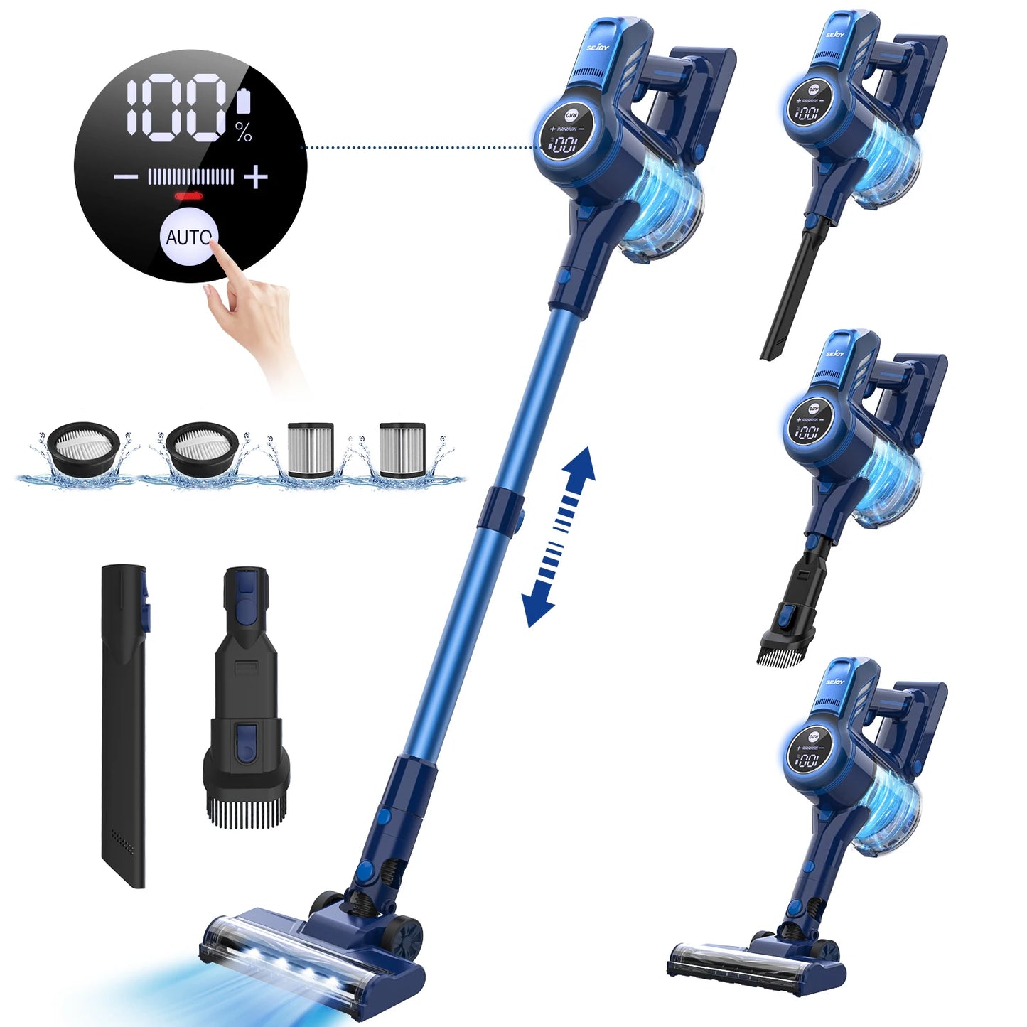 25Kpa Suction Power Handheld Cordless Wireless Vacuum Cleaner for Home Appliance 0.6L Dust Cup Removable Battery