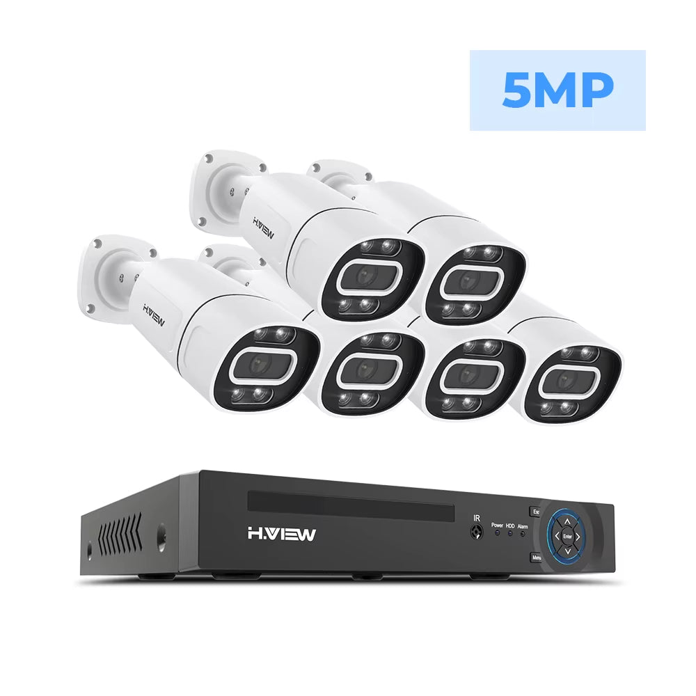 4K 5Mp 8Mp Poe Cctv Security Camera System Home Video Surveillance Kit 8Ch Nvr Audio Outdoor Ip Camera Xmeye App