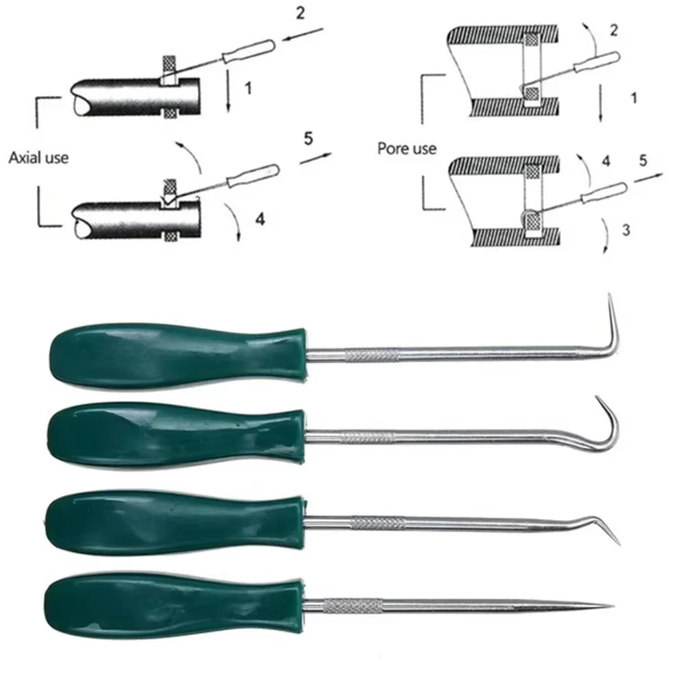New 4Pcs 135Mm Car Auto Vehicle Oil Seal Screwdrivers Set O-Ring Seal Gasket Puller Remover Pick Hooks Repair Tools for Car