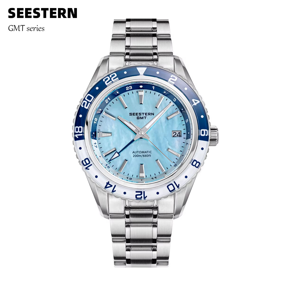 Men of Watch Office GMT Automatic NH34 Movement Sapphire Glass Bezel 20Bar Waterproof Diver Mechanical Wristwatch S456