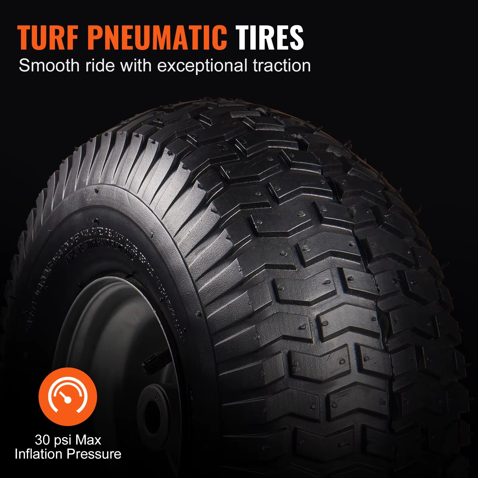 Lawn Mower Tires Turf Pneumatic Tires 2-Pack Tire and Wheel Assemblies 16 PCS Adapters for Riding Mowers Lawn Tractors