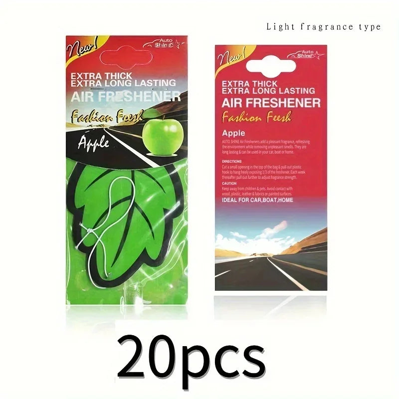 6-60Pcs Car Air Freshener Natural Scented Tea Paper Auto Hanging Vanilla Perfume Fragrance Leaf Shape Car Accessories Interior