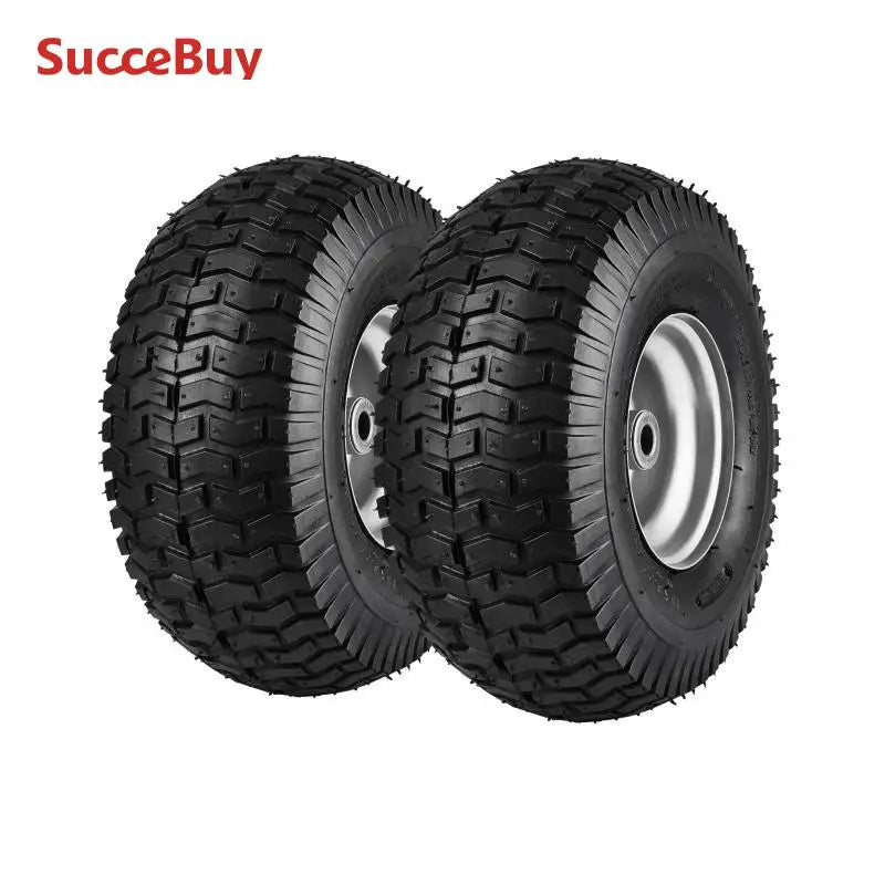 Lawn Mower Tires Turf Pneumatic Tires 2-Pack Tire and Wheel Assemblies 16 PCS Adapters for Riding Mowers Lawn Tractors