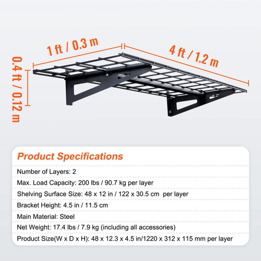 Succebuy 2 Layers Hand Power Tool Organizer Rack Garage Storage Shelving Wall Mounted Workshop Tool Shelf Heavy Duty Holder