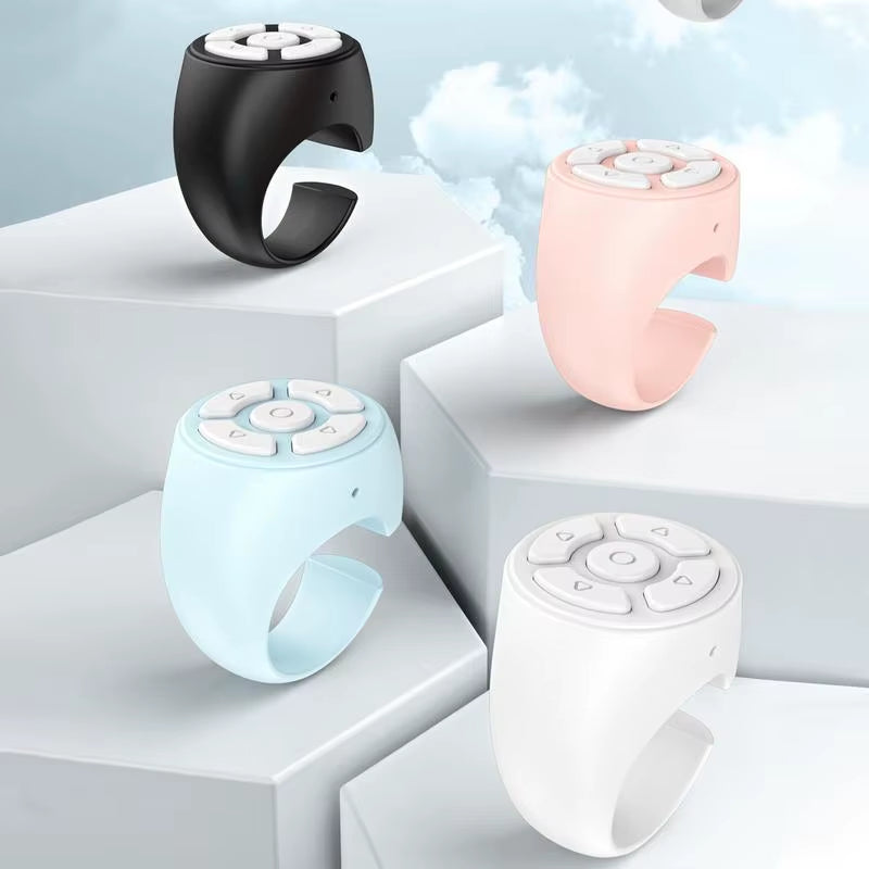 Finger Remote Control Scrolling Ring Tiktoks Remote Mobile Phone Video Remote Control Selfie Stick Camera Bluetoothcompatible ﻿