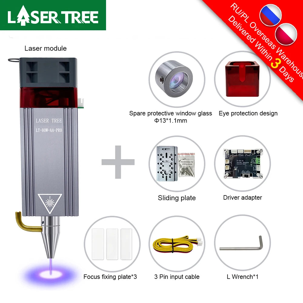 20W/10W/5W/4W Laser Head for CNC Engraver Wood Cutting DIY Laser Tools 450Nm TTL/ PWM Blue Light Laser Module