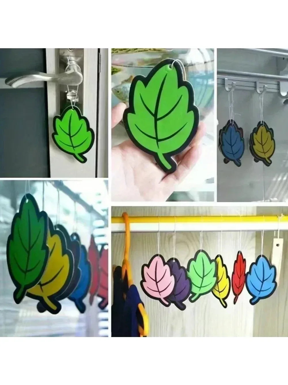 6-60Pcs Car Air Freshener Natural Scented Tea Paper Auto Hanging Vanilla Perfume Fragrance Leaf Shape Car Accessories Interior