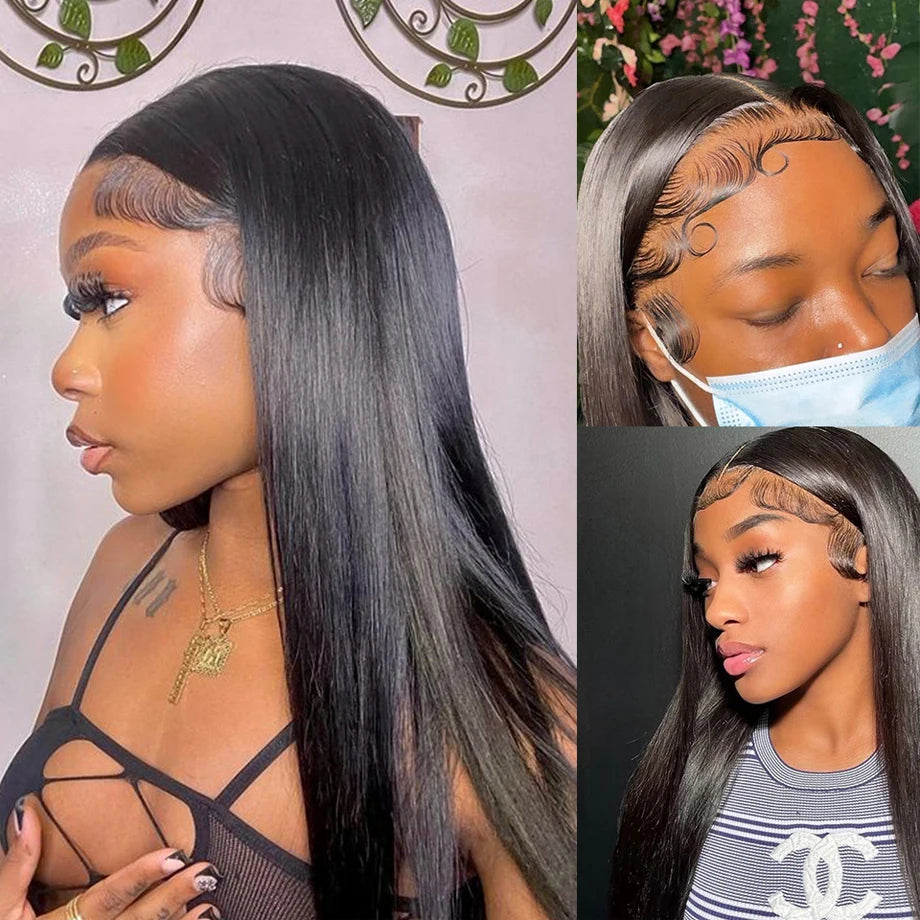 Straight Lace Frontal Wig Human Hair Wigs 13X4 13X6 Transparent Lace Front Wigs Pre Plucked Brazilian Cheap Lace Wigs on Sale