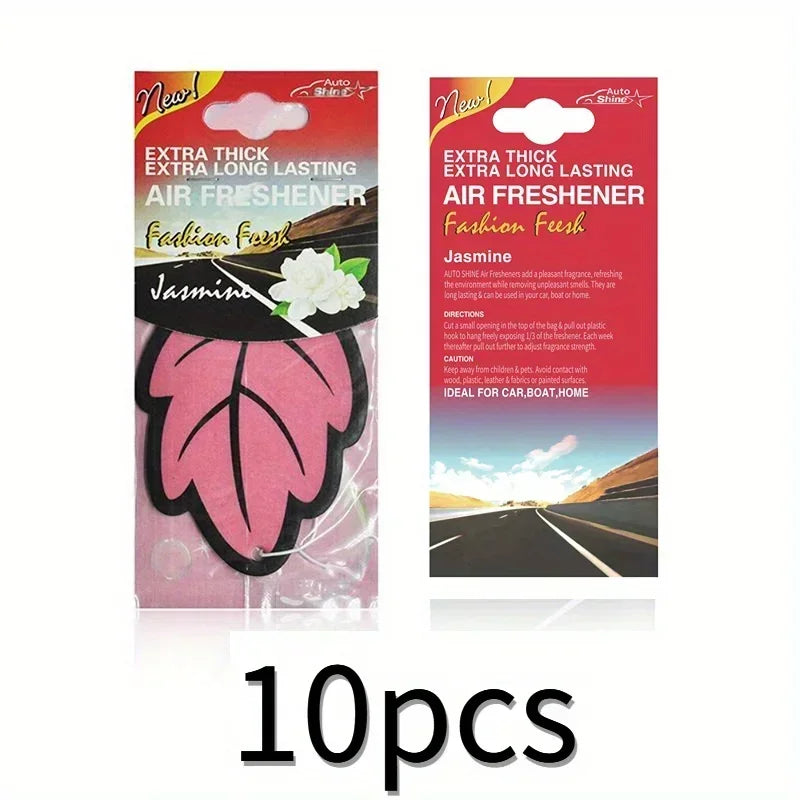 6-60Pcs Car Air Freshener Natural Scented Tea Paper Auto Hanging Vanilla Perfume Fragrance Leaf Shape Car Accessories Interior