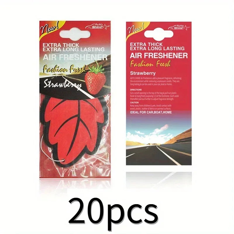 6-60Pcs Car Air Freshener Natural Scented Tea Paper Auto Hanging Vanilla Perfume Fragrance Leaf Shape Car Accessories Interior