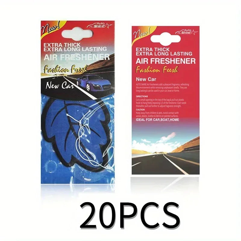 6-60Pcs Car Air Freshener Natural Scented Tea Paper Auto Hanging Vanilla Perfume Fragrance Leaf Shape Car Accessories Interior