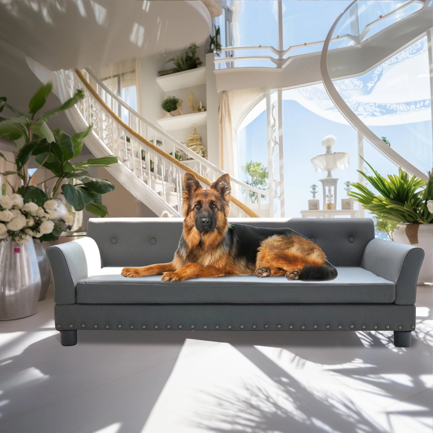 Rectangle Pet Bed for Medium and Large Dogs, Durable Elevated Dog Sofa Bed, Comfortable Dog Couch, Modern Dog Sofa
