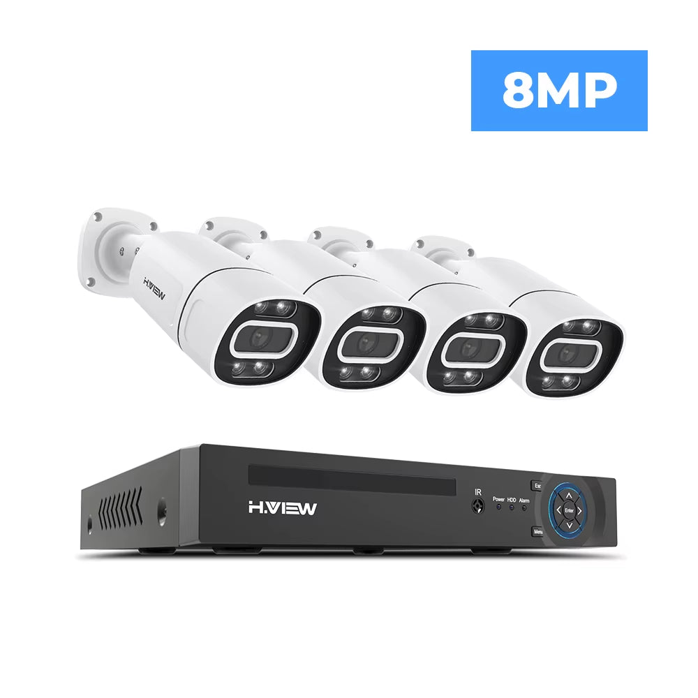 4K 5Mp 8Mp Poe Cctv Security Camera System Home Video Surveillance Kit 8Ch Nvr Audio Outdoor Ip Camera Xmeye App