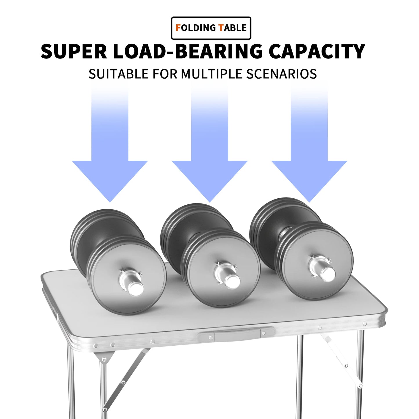 2.6FT/80CM Aluminum Folding Table Camping Table Portable Catering Dinner Table for Picnic Garden Party Bbq,80X60X69Cm