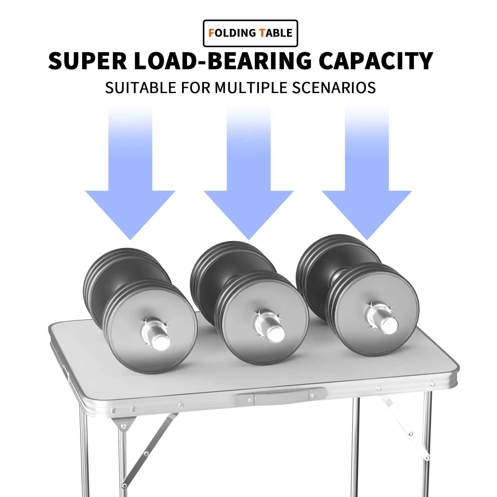 2.6FT/80CM Aluminum Folding Table Camping Table Portable Catering Dinner Table for Picnic Garden Party Bbq,80X60X69Cm