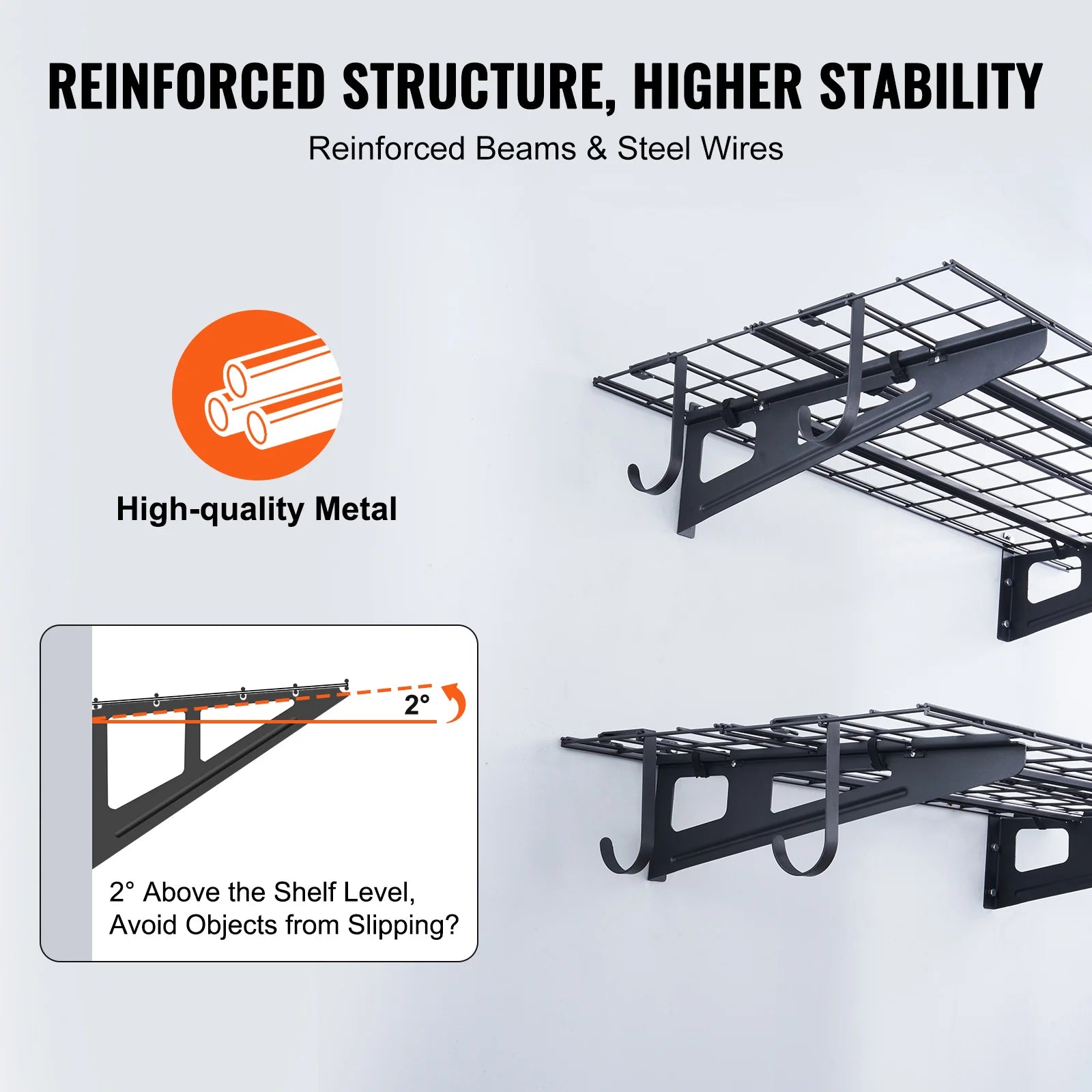 Succebuy 2 Layers Hand Power Tool Organizer Rack Garage Storage Shelving Wall Mounted Workshop Tool Shelf Heavy Duty Holder