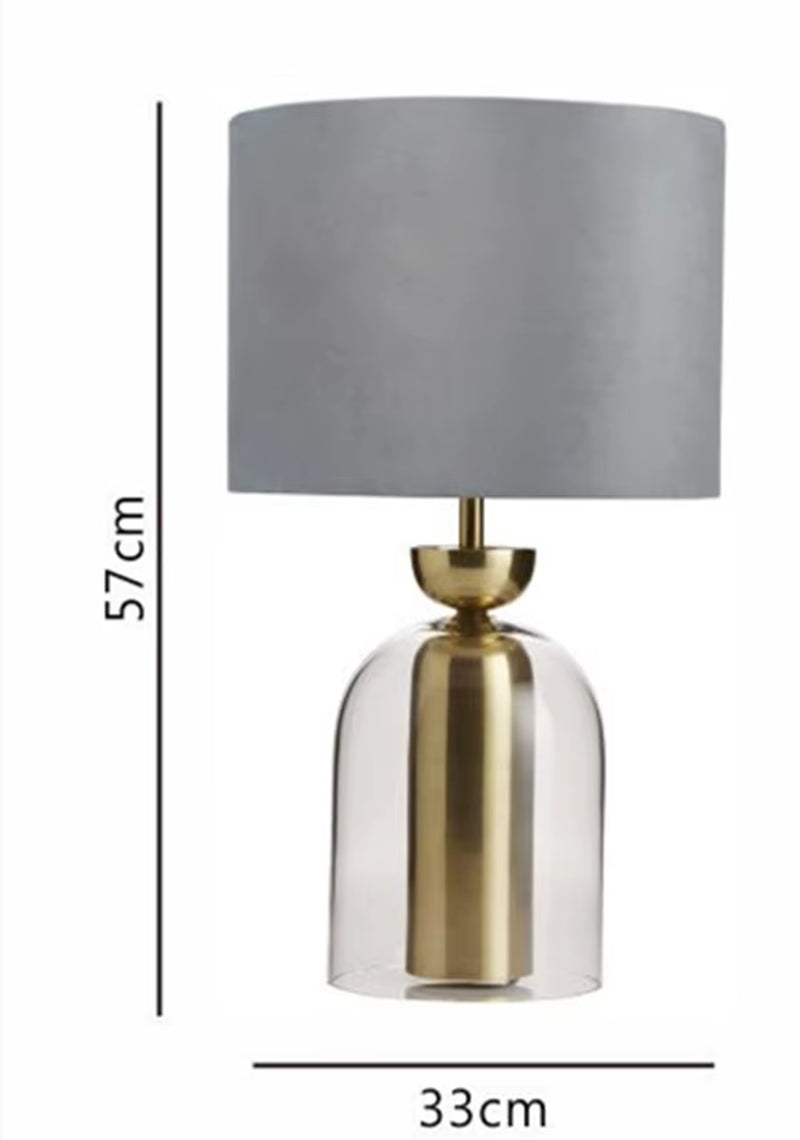 E27 Glass Table Lamp Modern New Design Table Lamp LED Table Light Fabric Shade Glass Base Decoration Lamp Apartment Lamp