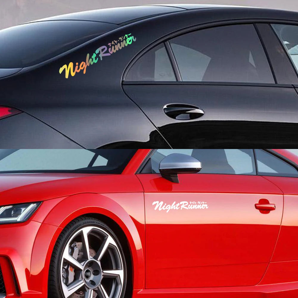 Car Sticker Japanese JDM Racing Sticker Night Runner Front Windshield Waterproof Vinyl Film Decor Decals Auto Tuning Accessories