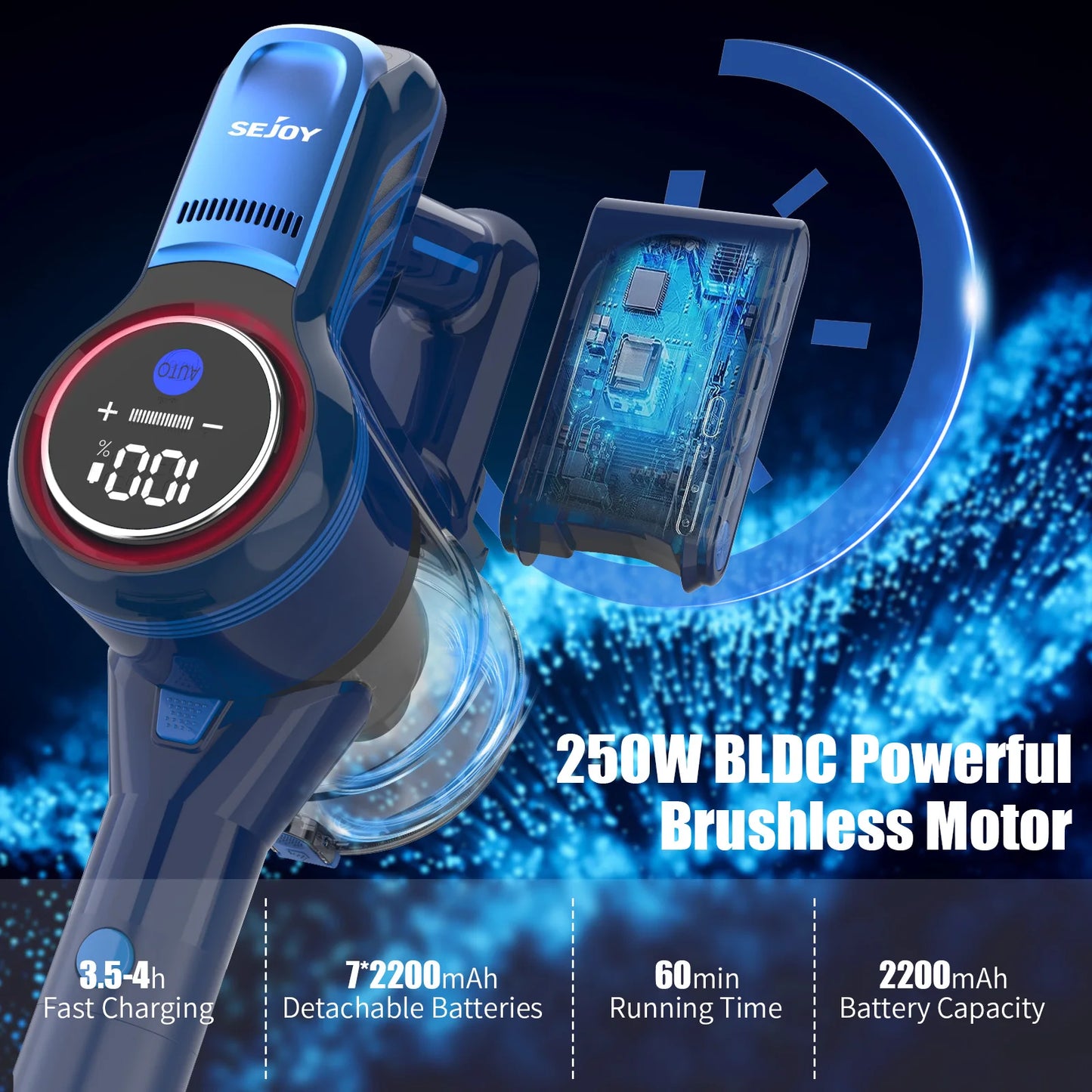 25Kpa Suction Power Handheld Cordless Wireless Vacuum Cleaner for Home Appliance 0.6L Dust Cup Removable Battery