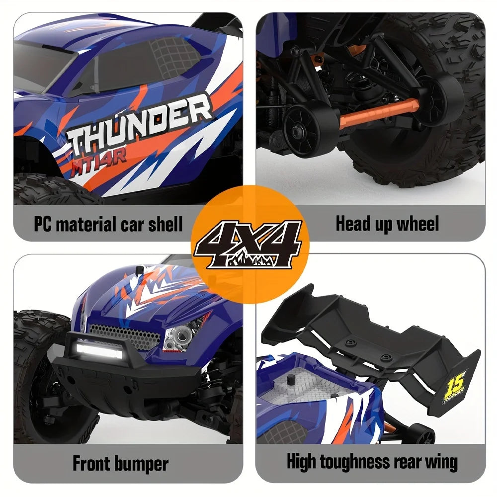JIUSI MT14R 1/14 RC Racing Car 3S 35C 2200Mah 80Km/H Brushless Motor 2.4G Remote Control 4WD Off-Road RC Trucks Toys