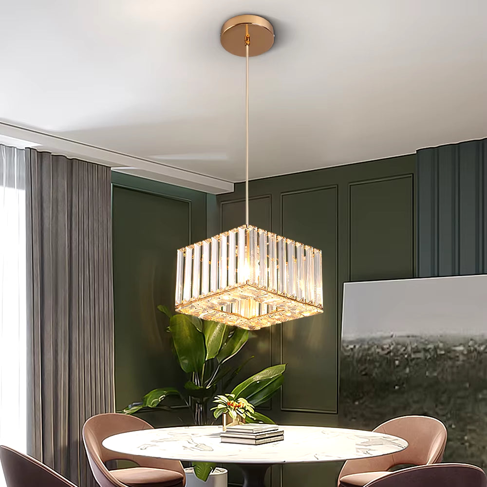Gold/Black Crystal Pendant Light Mini Modern Luxury Ceiling Pendant Light Fixtures Adjustable Hanging Lamp Dining Room Bathroom